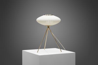 European Modern Tripod Table Lamp with Opal Glass Shade Europe 1960s