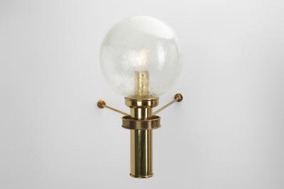 European Modern Wall Sconces in Brass Bubble Glass Europe ca 1950s