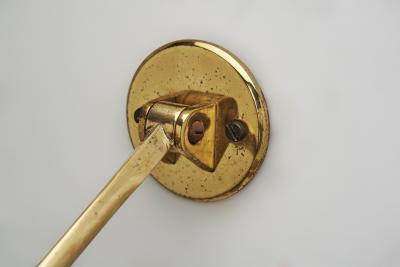 European Modern Wall Sconces in Brass Bubble Glass Europe ca 1950s