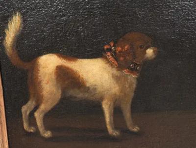 European Oil On Canvas Of Two Spaniels
