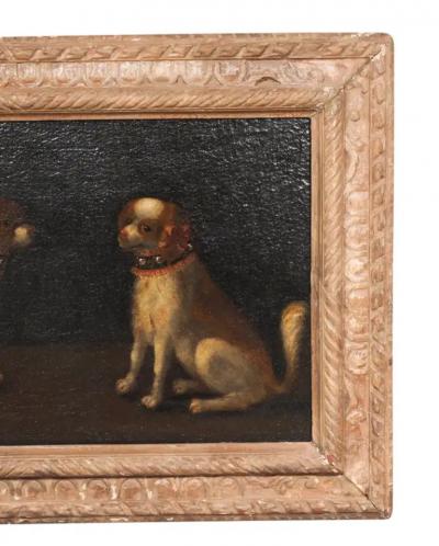 European Oil On Canvas Of Two Spaniels