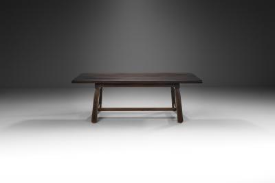 European Solid Wood Dining Table with Tenon and Mortise Joinery Europe ca 1950s
