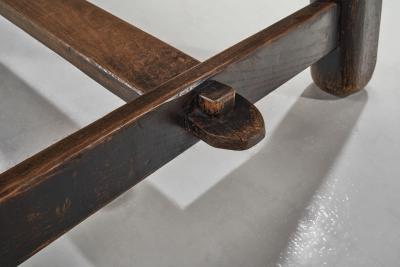 European Solid Wood Dining Table with Tenon and Mortise Joinery Europe ca 1950s