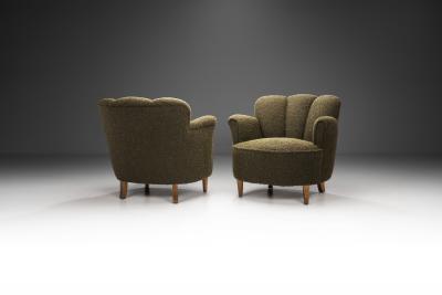 European Upholstered Art Deco Lounge Chairs Europe 1930s