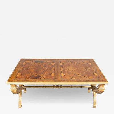 European Walnut And Giltwood Coffee Table