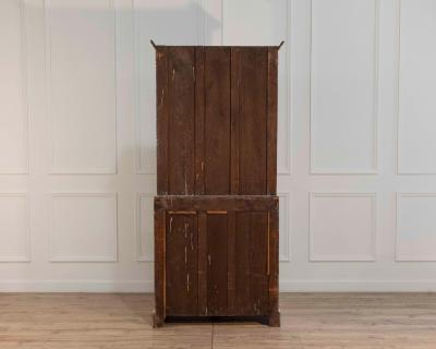 European two part vitrine cabinet with fine carvings circa 1790