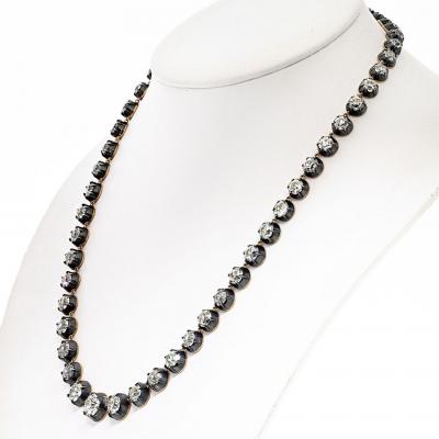 Euros 18K Yellow Gold Silver Old European Repro Necklace 46 15cttw Necklace