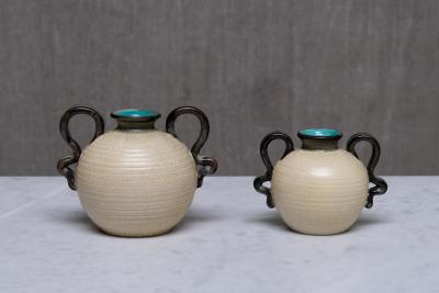 Eva Jancke Bj rk Pair of Eva Jancke Bj rk Ceramic Vases in Two Sizes Bo Fajans Sweden 1930s