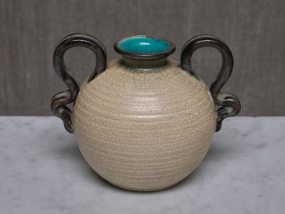 Eva Jancke Bj rk Pair of Eva Jancke Bj rk Ceramic Vases in Two Sizes Bo Fajans Sweden 1930s