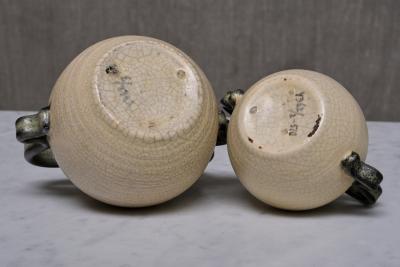 Eva Jancke Bj rk Pair of Eva Jancke Bj rk Ceramic Vases in Two Sizes Bo Fajans Sweden 1930s