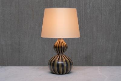 Eva Johannes Andersen Eva Johannes Andersen Hand Painted Ceramic Table Lamp Denmark 1950s