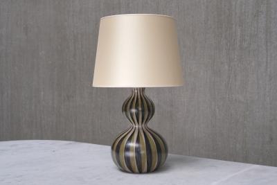 Eva Johannes Andersen Eva Johannes Andersen Hand Painted Ceramic Table Lamp Denmark 1950s