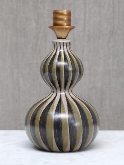Eva Johannes Andersen Eva Johannes Andersen Hand Painted Ceramic Table Lamp Denmark 1950s