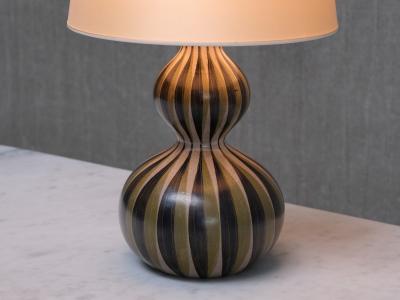 Eva Johannes Andersen Eva Johannes Andersen Hand Painted Ceramic Table Lamp Denmark 1950s