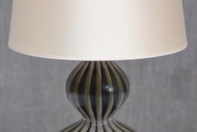 Eva Johannes Andersen Eva Johannes Andersen Hand Painted Ceramic Table Lamp Denmark 1950s