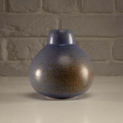 Eva St hr Nielsen Saxbo Vase in Blue Hare s Fur Glaze Denmark 1930 1949