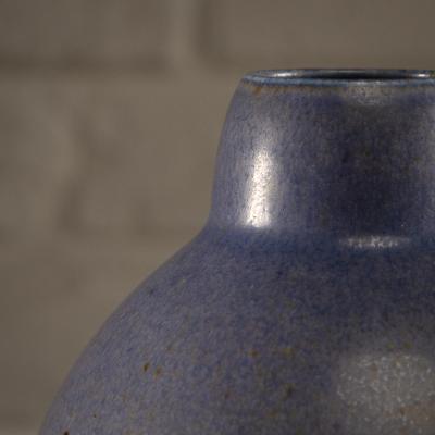 Eva St hr Nielsen Saxbo Vase in Blue Hare s Fur Glaze Denmark 1930 1949