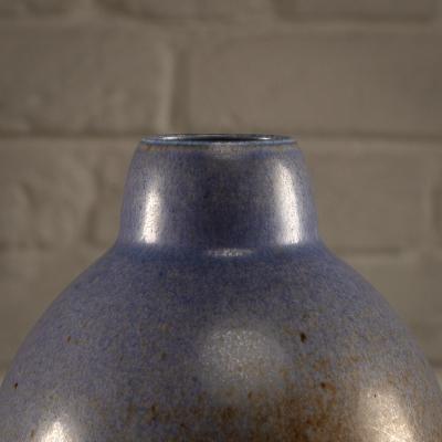 Eva St hr Nielsen Saxbo Vase in Blue Hare s Fur Glaze Denmark 1930 1949