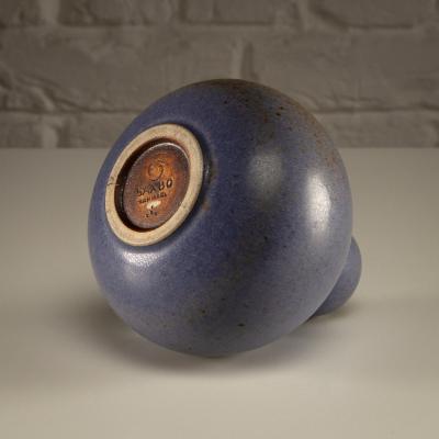 Eva St hr Nielsen Saxbo Vase in Blue Hare s Fur Glaze Denmark 1930 1949
