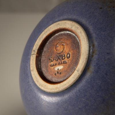 Eva St hr Nielsen Saxbo Vase in Blue Hare s Fur Glaze Denmark 1930 1949
