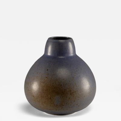 Eva St hr Nielsen Saxbo Vase in Blue Hare s Fur Glaze Denmark 1930 1949