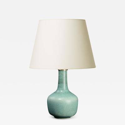 Eva St hr Nielsen Table lamp with blue green glaze by Eva Staehr Nielsen