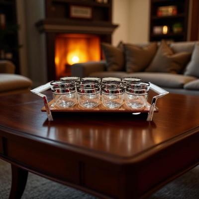 Eva Zeisel for Federal Glass Co Vintage Stockholm Radiobar Style Barware Set