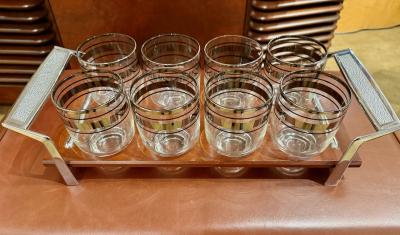 Eva Zeisel for Federal Glass Co Vintage Stockholm Radiobar Style Barware Set