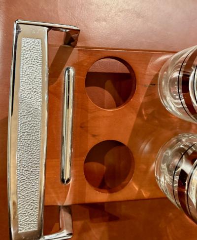 Eva Zeisel for Federal Glass Co Vintage Stockholm Radiobar Style Barware Set