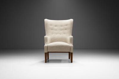 Eva and Nils Koppel Eva and Nils Koppel Wingback Chair for Slagelse M belv rk Denmark 1950s
