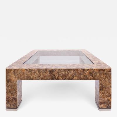 Evan Lobel Lobel Originals Nautilus Coffee Table In Lacquered Shells and Steel Sabots
