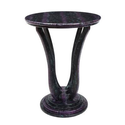 Evan Lobel Lobel Originals Pedestal Side Table in Exotic Snake Skin New 