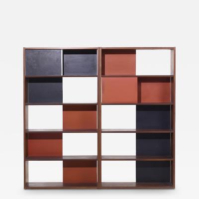 Evans Clark Evans Clark for Glenn of California Mid Century Walnut Room Divider Bookshelf