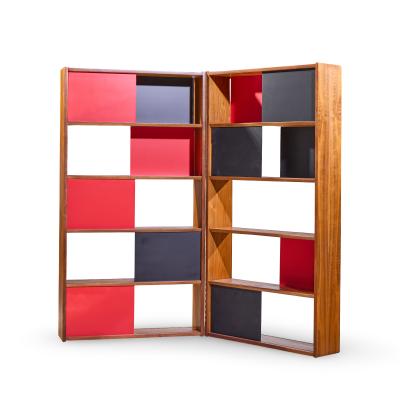 Evans Clark Evans Clark for Glenn of California Mid Century Walnut Room Divider Bookshelf