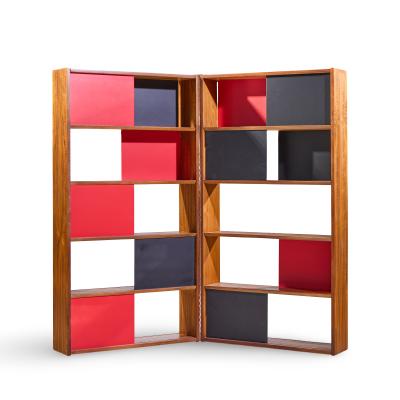 Evans Clark Evans Clark for Glenn of California Mid Century Walnut Room Divider Bookshelf