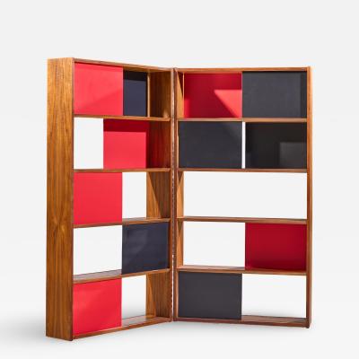 Evans Clark Evans Clark for Glenn of California Mid Century Walnut Room Divider Bookshelf