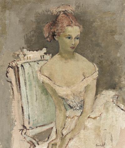 Eveline Ness Wife of Eliot Ness Mid Century Portrait of Woman With Off the Shoulder Dress