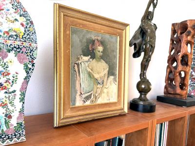 Eveline Ness Wife of Eliot Ness Mid Century Portrait of Woman With Off the Shoulder Dress