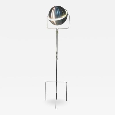 Evert Jelle Jelles Mid Century Articulated RAAK Eclipse Globe Floor Lamp in Brushed Aluminum