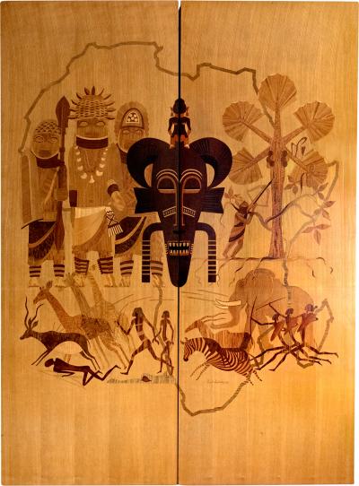 Ewald Dahlskog EWALD DAHLSKOG AFRICA MARQUETRY PANELS 1938