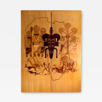Ewald Dahlskog EWALD DAHLSKOG AFRICA MARQUETRY PANELS 1938