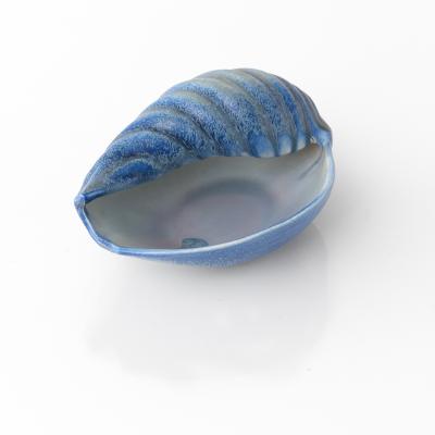 Ewald Dahlskog EWALD DAHLSKOG CERAMIC SHELL FORM BOWLS BLUE GREEN BO FAJANS SWEDEN 1940