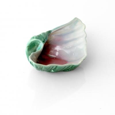 Ewald Dahlskog EWALD DAHLSKOG CERAMIC SHELL FORM BOWLS BLUE GREEN BO FAJANS SWEDEN 1940