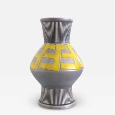 Ewald Dahlskog EWALD DAHLSKOG LARGE ART DECO VASE FOR BO FAJANS SWEDE