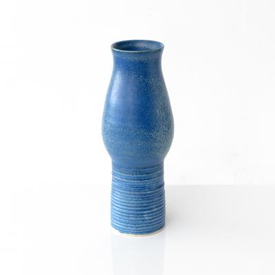 Ewald Dahlskog EWALD DAHLSKOG VASE IN BLUE GLAZE FOR BO FAJANS SWEDEN 1930S