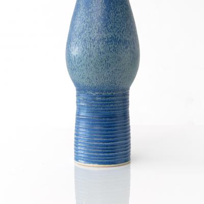 Ewald Dahlskog EWALD DAHLSKOG VASE IN BLUE GLAZE FOR BO FAJANS SWEDEN 1930S