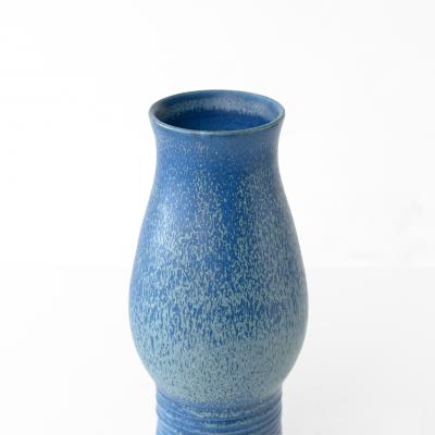 Ewald Dahlskog EWALD DAHLSKOG VASE IN BLUE GLAZE FOR BO FAJANS SWEDEN 1930S