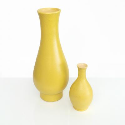 Ewald Dahlskog EWALD DAHLSKOG YELLOW VASES FOR BO FAJANS SWEDEN 1930S