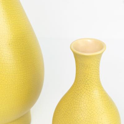 Ewald Dahlskog EWALD DAHLSKOG YELLOW VASES FOR BO FAJANS SWEDEN 1930S