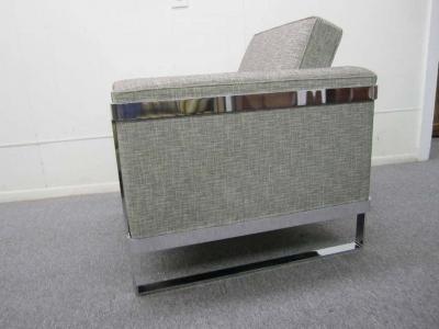 Excellent Chrome Flat Bar Lounge Chair Mid Century Modern